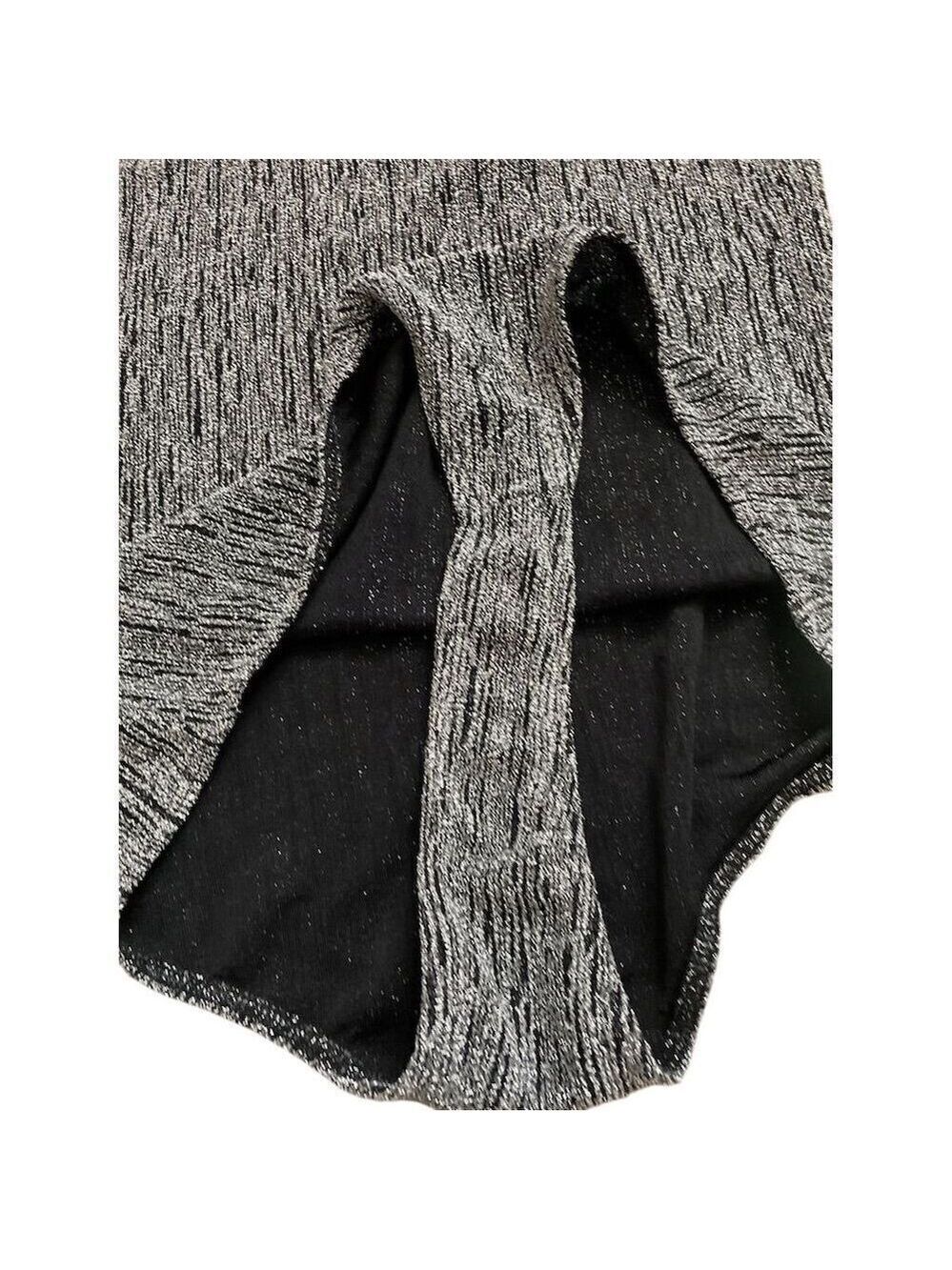 Seduction Gray Rib-Knit One-Shoulder Bodysuit Swimsuit Large - Picture 7 of 9